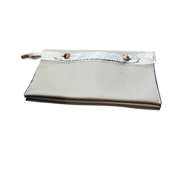 Faux‎ Snake Skin Gray Evening Clutch Purse Handbag Zip Pouch, NWOT - Picture 3 of 11